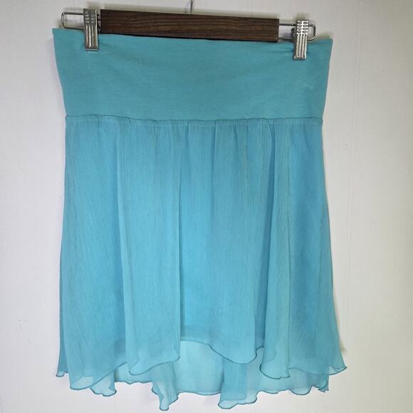 Aeropostale Turquoise Gauzy Pull On Mini Skirt Size Medium - Picture 1 of 7